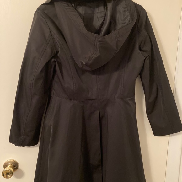 Laundry by Shelli Segal Double Breasted Fit and Flare Black Coat - Picture 2 of 4